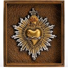 DevotedWalls Sacred Heart of Jesus Wall Decor, Antique Gold Catholic Art