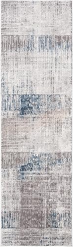 Miniatura 12 de SAFAVIEH Craft Collection - Alfombra cuadrada de 6 pies 7 pulgadas, gris y azul, diseño abstracto moderno, no desprende pelusa y de fácil cuidado