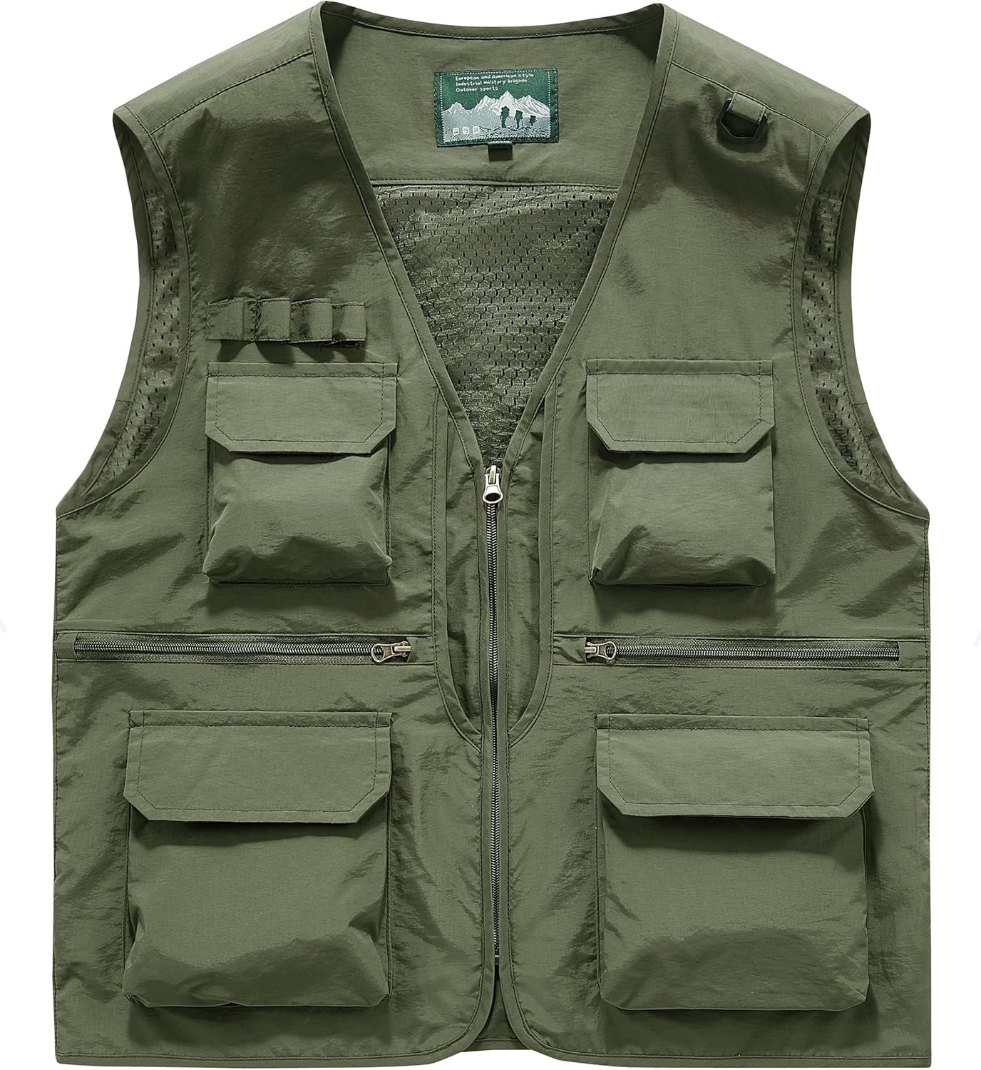 Men's Utility Fishing Cargo Vest Outdoor Lightweight Safari Travel Photo Vest Hiking Waistcoat With Multi Pockets