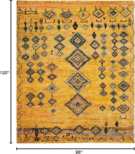 Miniatura 2 de SAFAVIEH Tangier Collection - Alfombra de área de 8 x 10 pies, color negro, yute tribal marroquí bohemio anudado a mano, ideal para zonas de alto
