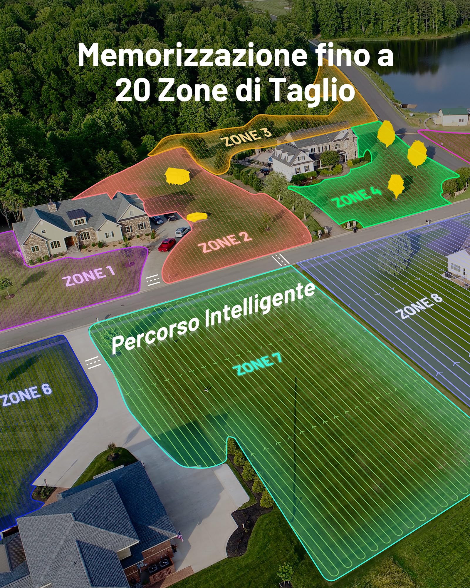 MAMMOTION LUBA 2 AWD 3000X Robot Tagliaerba Senza Fili Perimetrali, Consigliato 3000m², Max. 3600m², Mappatura Automatica UltraSense AI Vision, 80% di pendenza, Altezza di Taglio 25-70mm