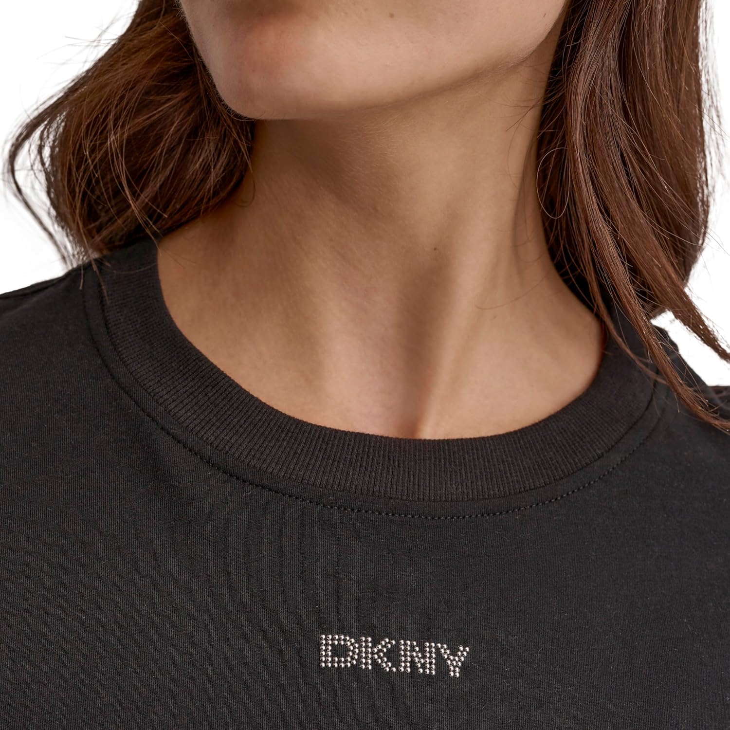 DKNY Womens Short Sleeve Crew Neck Knot Front T-Shirt - Image 5
