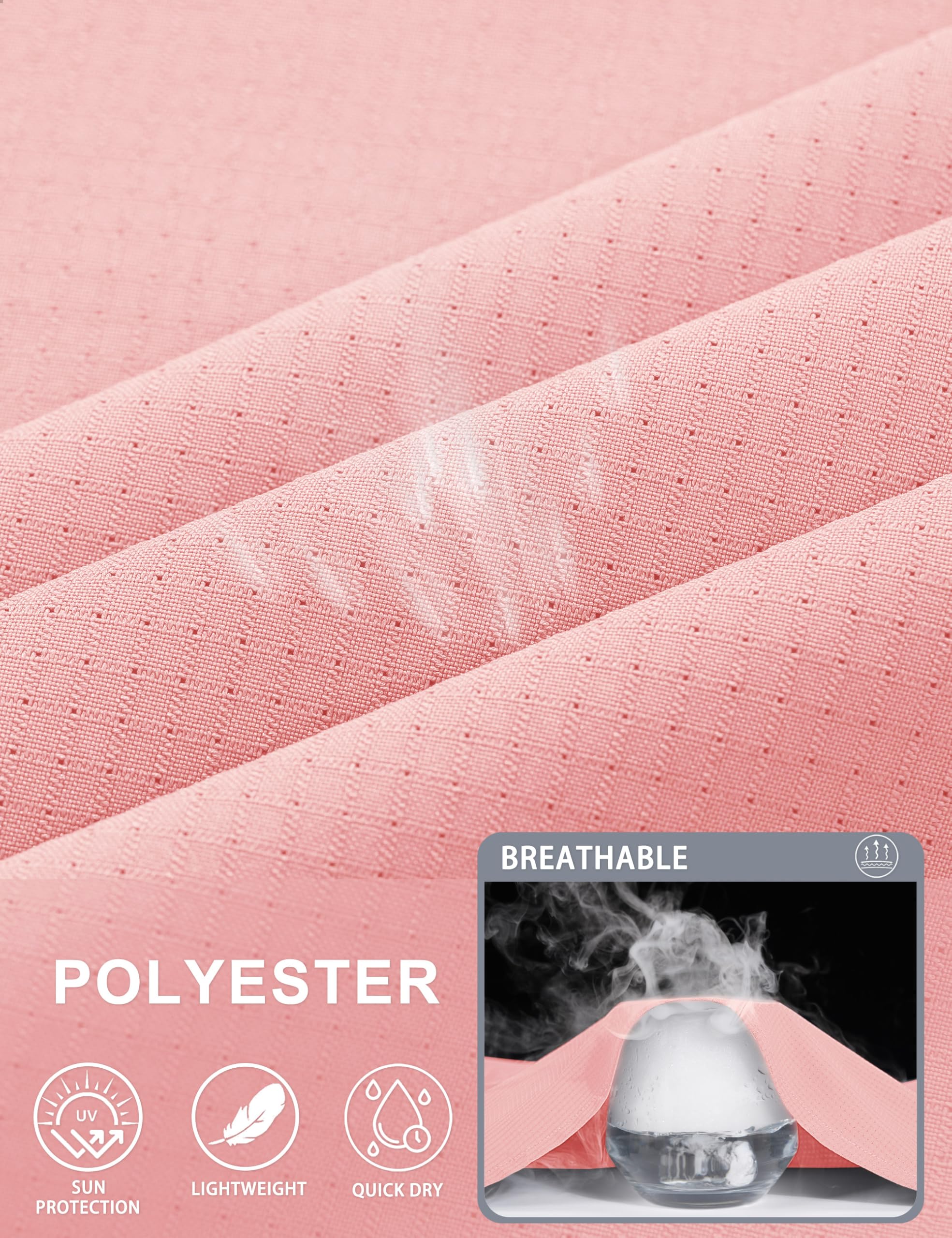 MAGCOMSEN Ladies Fishing Shirt Long Sleeve UPF 50+ Sun Protection Quick Dry Cooling Shirt for Hiking & Workout Pink,M