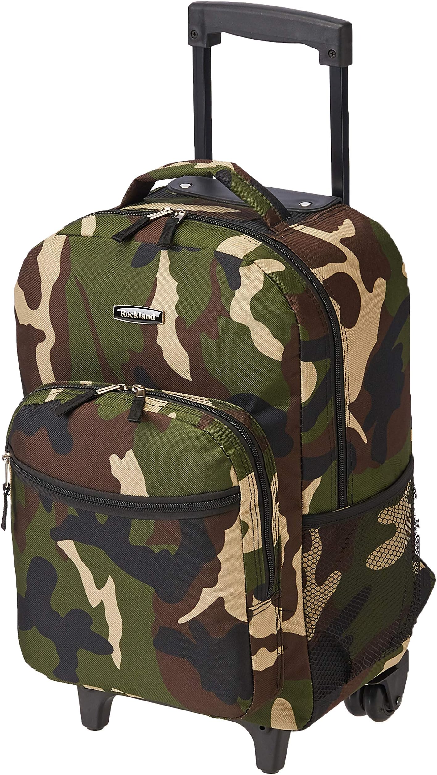 Rockland Double Handle 17" Rolling Backpack, Camo