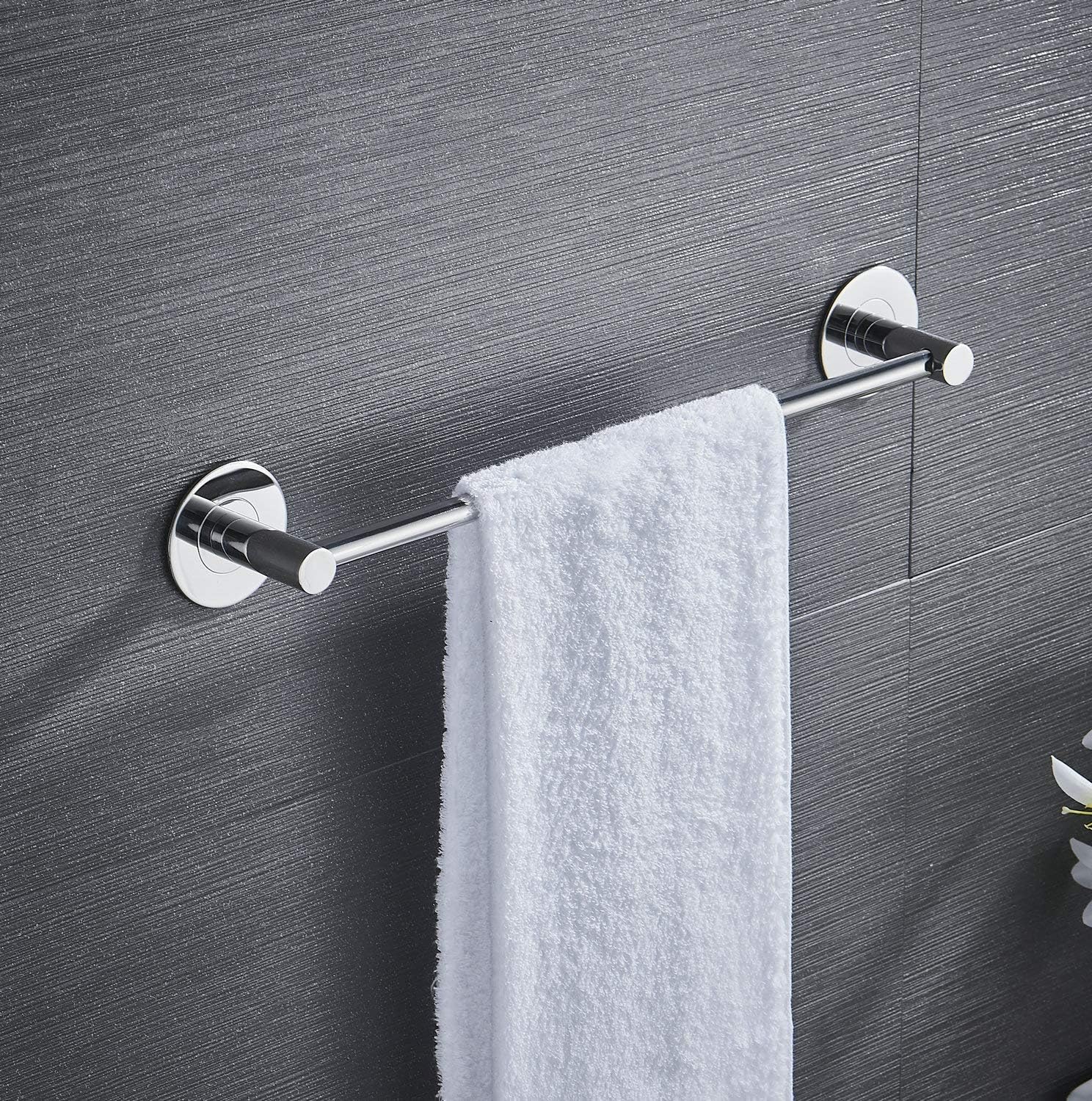 Toallero Baño Adhesivo 30 cm, Acabado Pulido, Acero Inoxidable