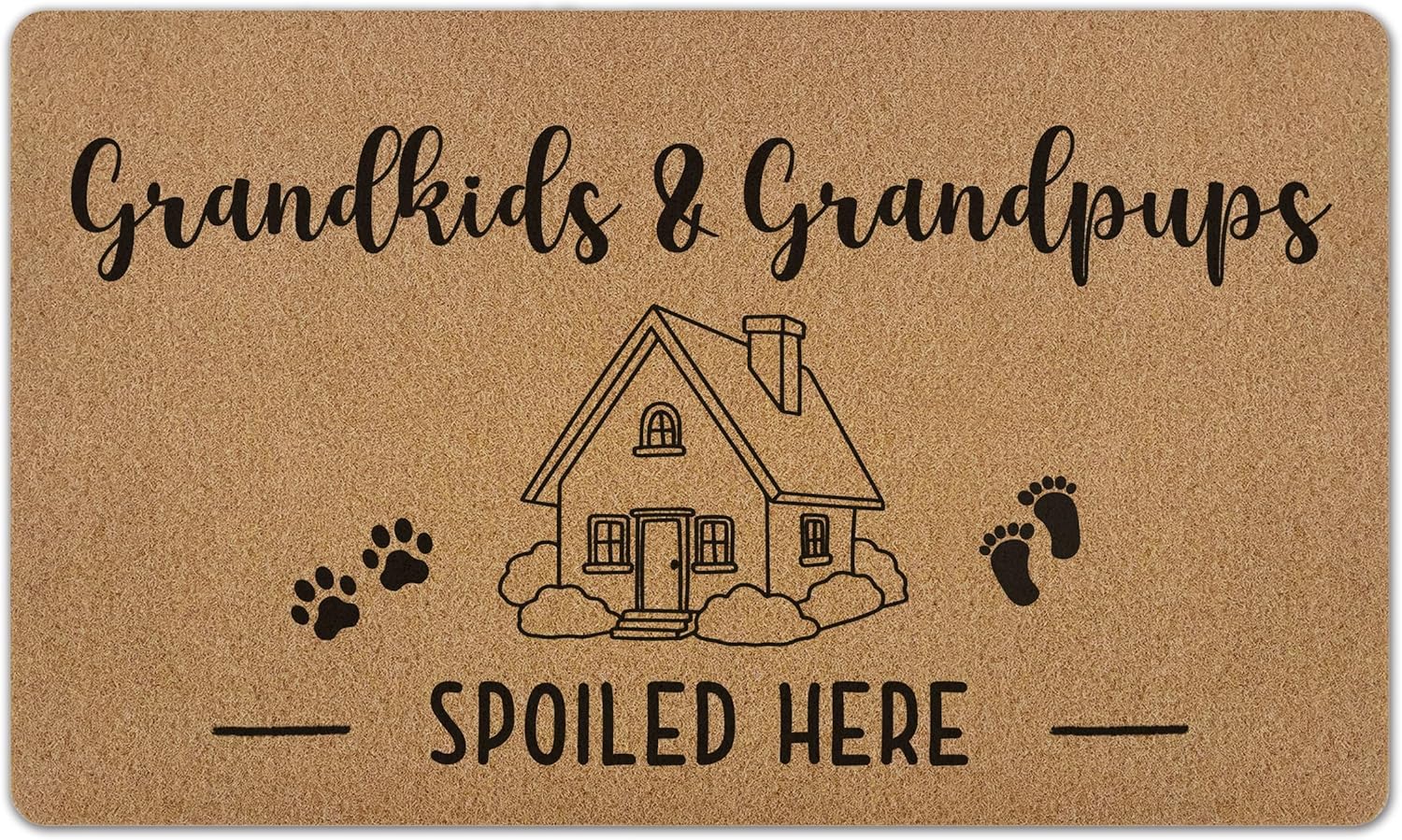 Grandkids Grandpups Gifts Door Mat, for Grandkids Grandpups from Dog Grandma Grandpa, Grandparents Artificial Coir Doormat for Entry, 17x30 in