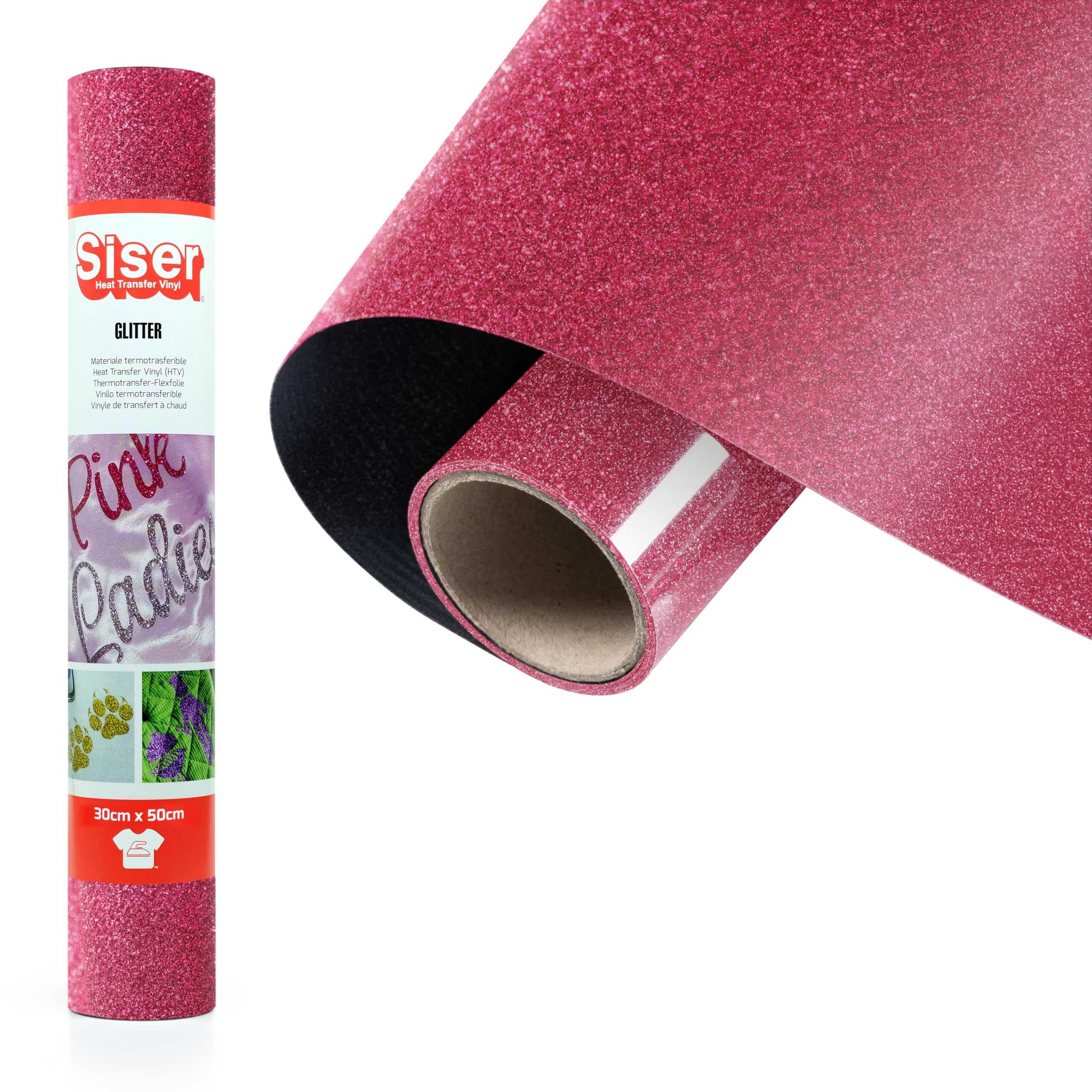 SISER® Glitter Pink Heat Transfer Vinyl 50x30cm