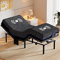 Vista 9 de Amada Queen - Base de cama ajustable y colchón de espuma viscoelástica de gel refrescante de 14 pulgadas, masaje, inclinación de cabeza y pies