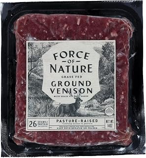 Force of Nature 100% Grass-Fed Pastured Venison Grind, 14oz - Lean, Tender Wild Game Meat