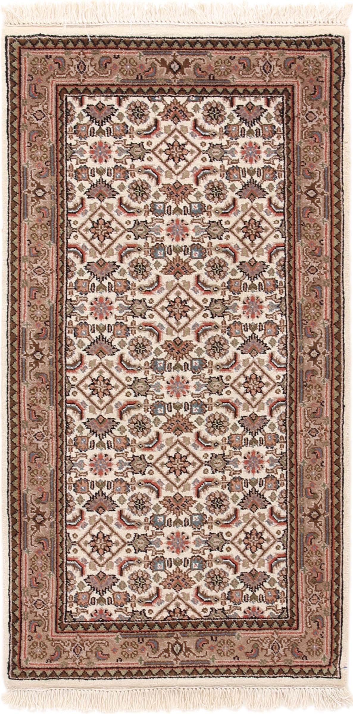 Tapis d'Orient Indo Kashan 73x139 cm en pure laine noué main