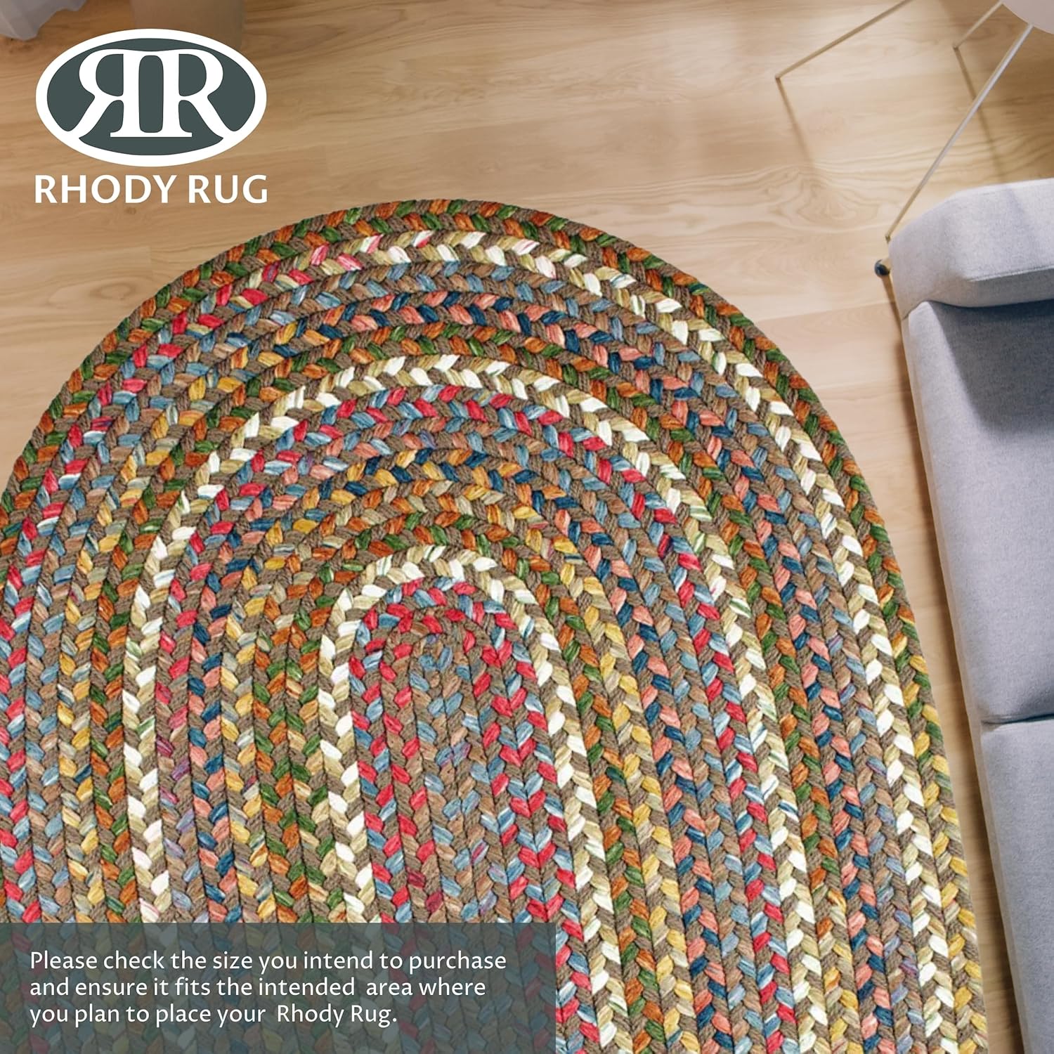 Rhody Rug Country Jewel CJ35 Bronze 7' x 9' Oval - Braided Area Rug, Home Decor, Floor Mat or Bedroom Rug - Easy Care, Ideal for High Traffic Areas in Hallway and Living Room - Made in USA