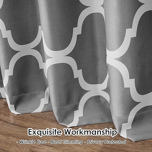 Miniatura 7 de Melodieux Cortina opaca con ojales para oscurecer la habitación, estilo marroquí, para dormitorio, cocina, ventanas pequeñas, 52 x 45 pulgadas,