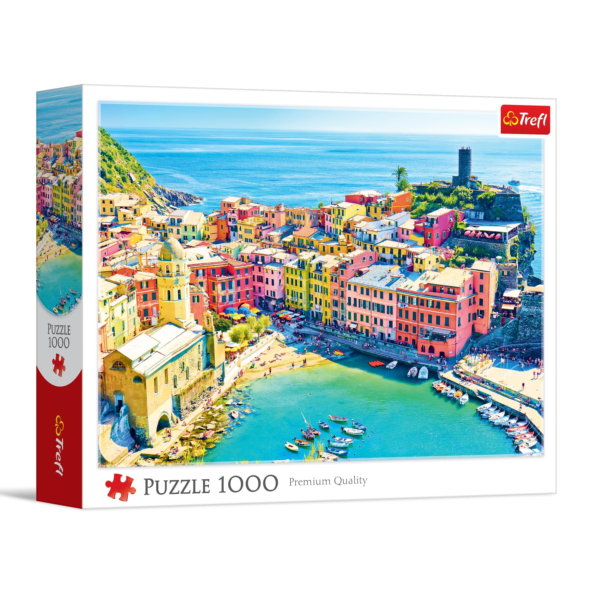 Trefl The Picturesque Town of Vernazza, Liguria, Italy - 1000 Pieces - DIY Jigsaw Puzzles Creative Entertainment Classic Puzzle for Adults and Teens Ages 14+
