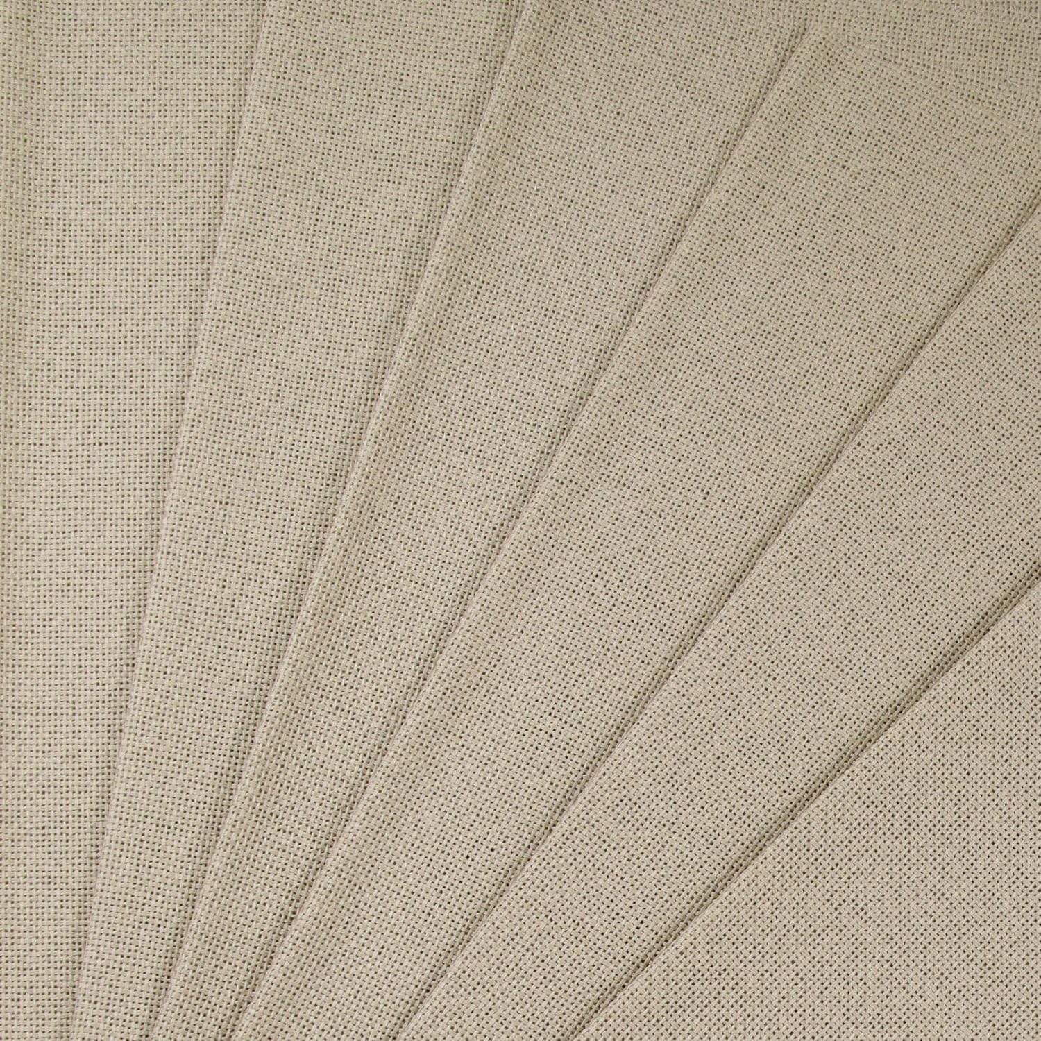 KCS 6 pc of 12" x 18" 30cmx45cm high Count Counted Cotton Aida Cloth Cross Stitch Fabric (25CT,Khaki)