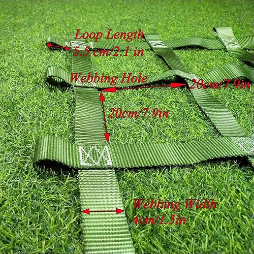 Miniatura 2 de DREAMOSA Red de carga, red de carga de escalada, juego de columpios de escalera de gimnasio de selva, casa del árbol al aire libre, línea ninja, red