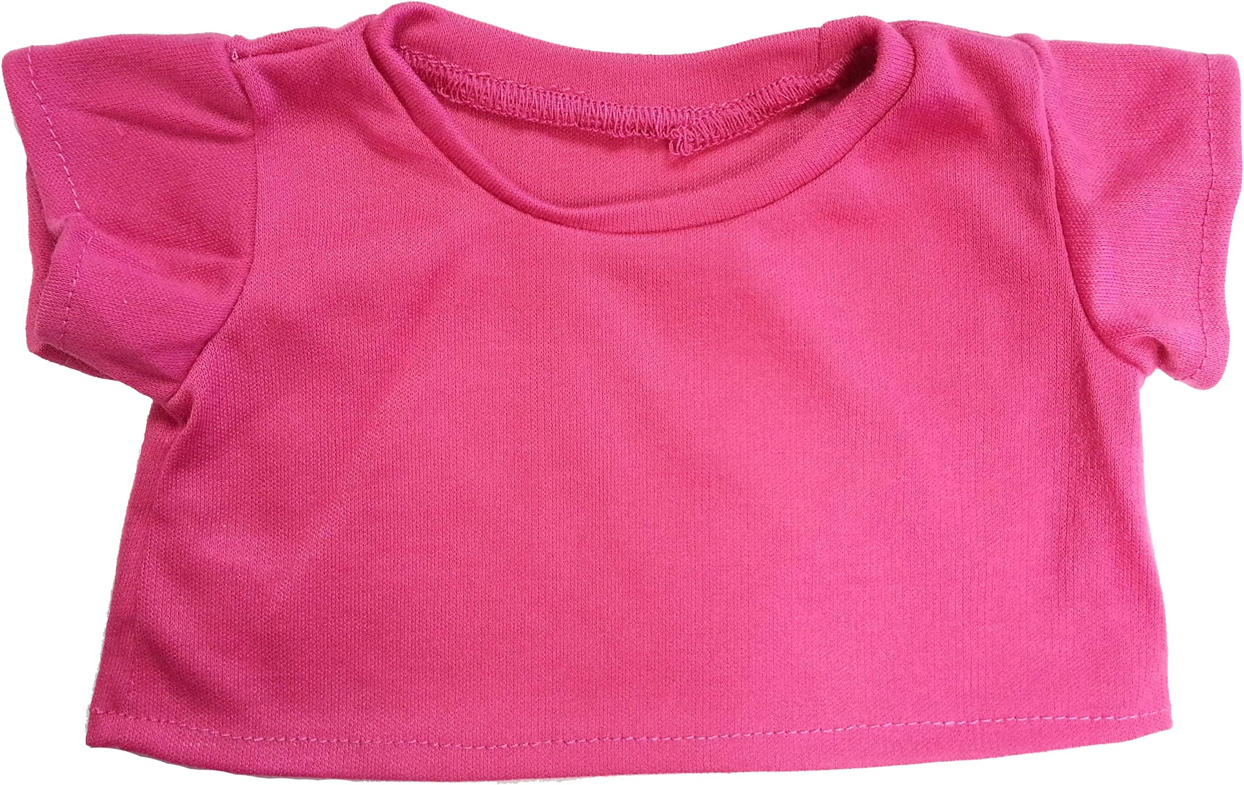 Pink Basic Tee Shirt Teddy Bear Clothes Fit 14" - 18" Build-a-bear, Vermont Teddy Bears, and Make Yo