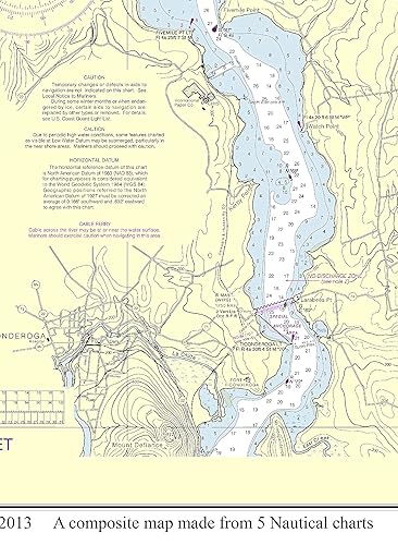 Miniatura 8 de Lake Champlain - 2013 Vermont - New York Nautical Chart - Custom Print