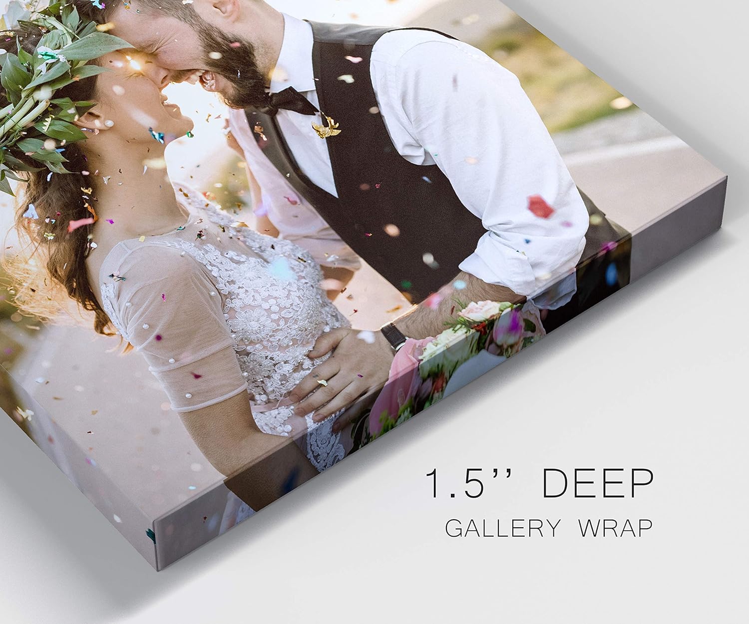 Renditions Gallery Personalized Engagement, Wedding, Bridal, Groom, or Anniversary Photo to Canvas Print Wall Art - Custom Photo Canvas (12x18) Portrait