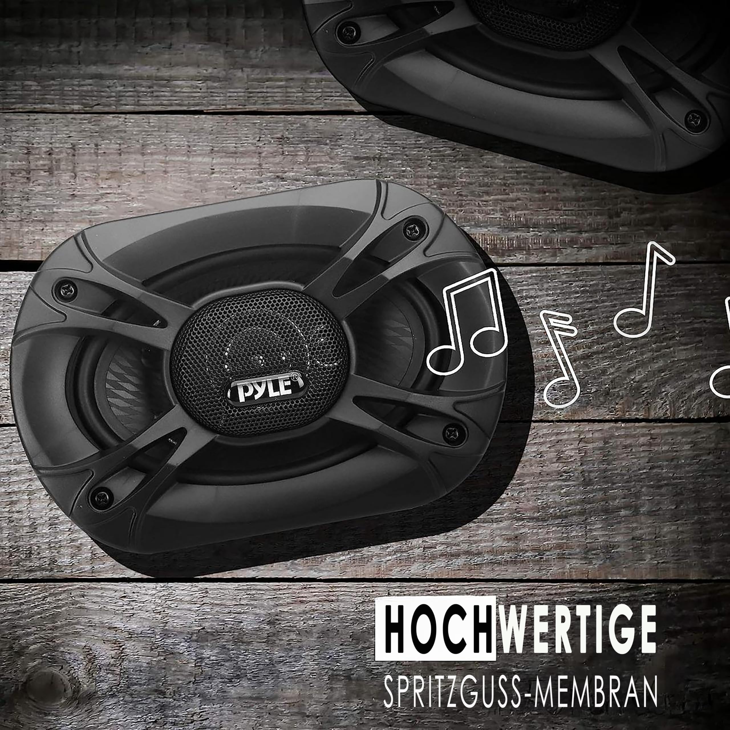 Pyle Auto Lautsprecher Boxen Paar, 15x 23cm 4-Wege Auto Lautsprecher Set, Autolaustprecher 500W mit Hochtöner & Car Einbaulautsprecher für Soundsystem, Kfz Autobox mit Kabel und Montagematerial