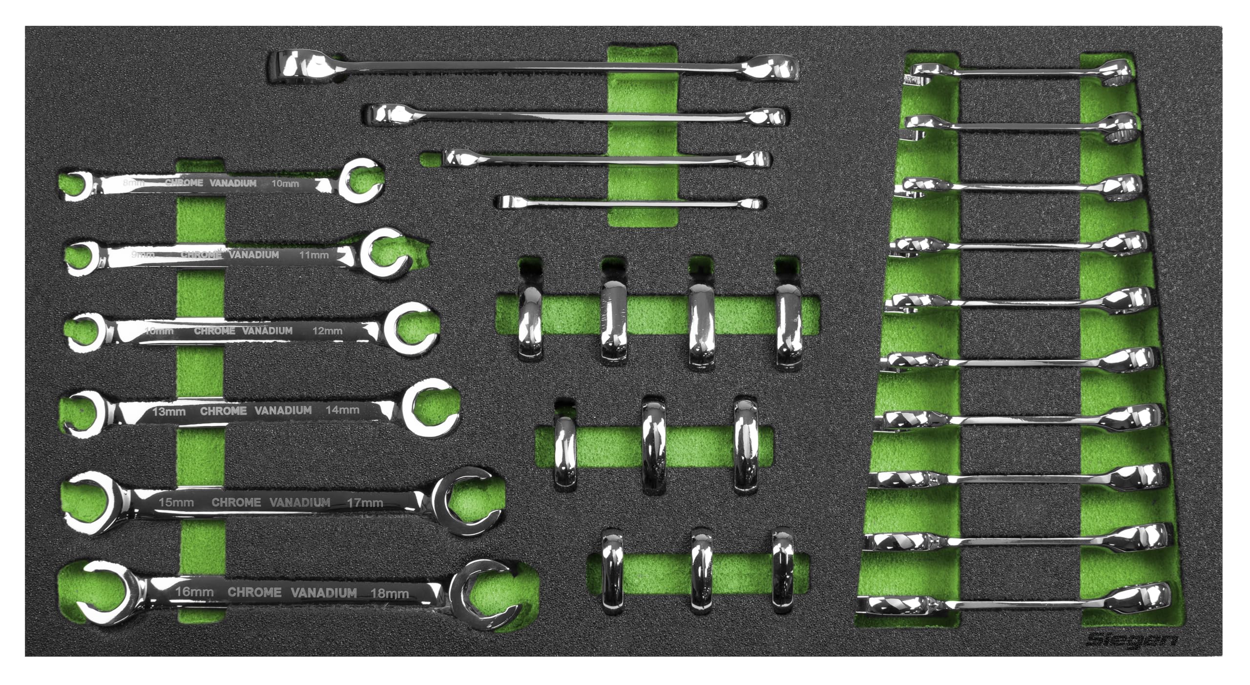 Sealey Siegen 30pc Specialised Spanner Set including Tool Tray - S01274, Green