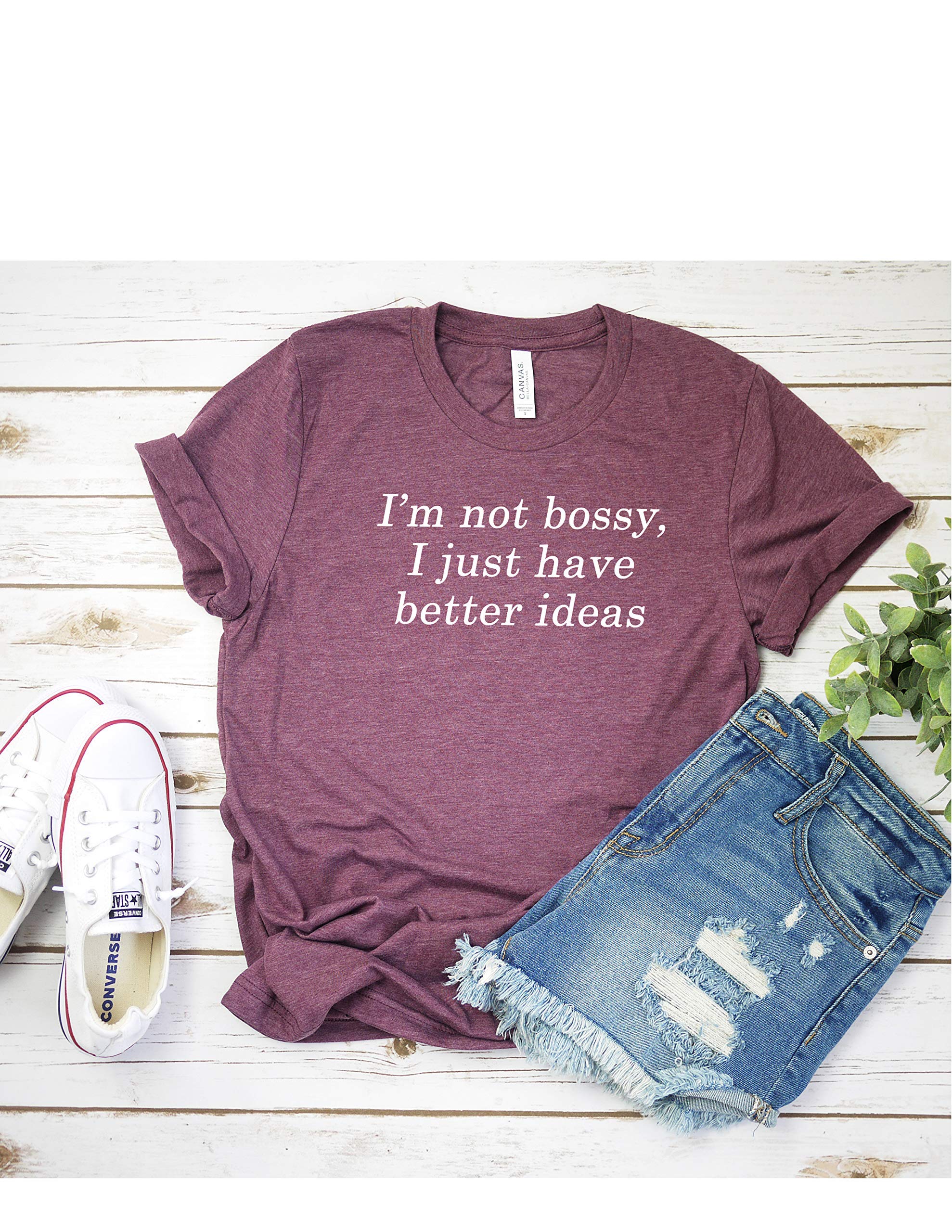 Crafts4uI'm Not Bossy I Just Have Better Ideas T Shirt Womens T-Shirt Casual Top Graphic Tee Short Sleeve Shirt Bossy T Shirt I Have Better Ideas T-Shirt