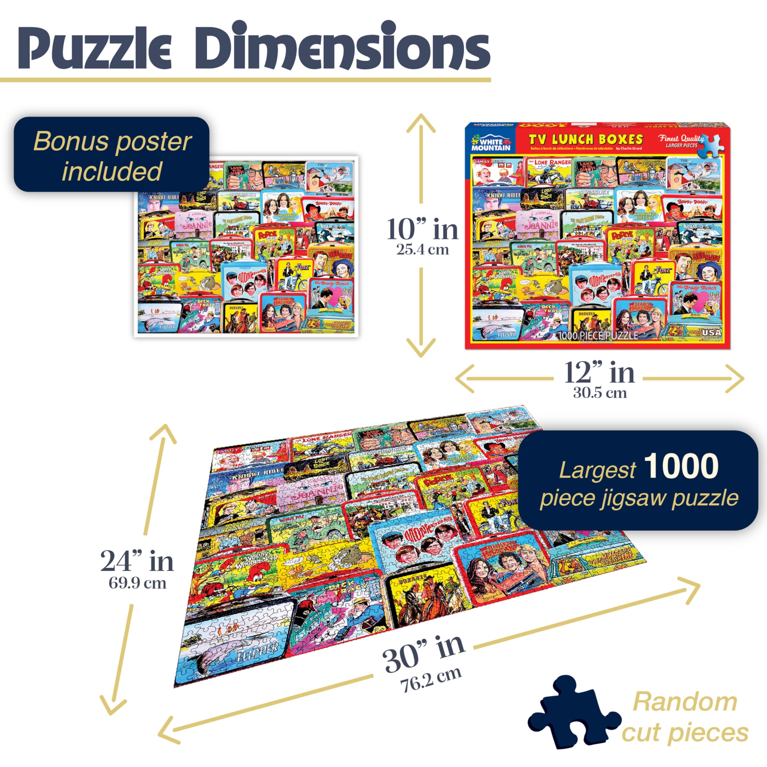 Amazon.com: White Mountain TV Lunch Boxes - 1000 Piece Jigsaw