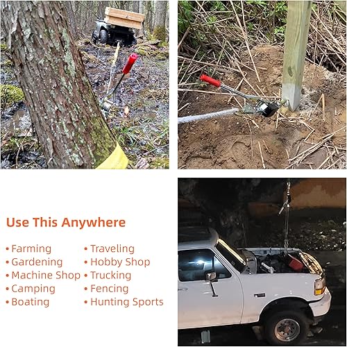 Miniatura 5 de Cabrestante manual de 5 toneladas con 3 ganchos de acero, doble engranaje, herramienta de cadena, herramienta de tracción de potencia, herramienta