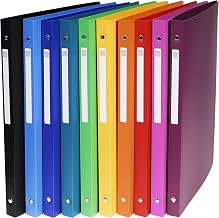 Exacompta 51299E Premium Plastic Ring Binder OPAK Plastic 4-O Rings Filling Height 15 mm DIN A4 Plastic Folder Ideal for Office and School Assorted Colours Pack of 20