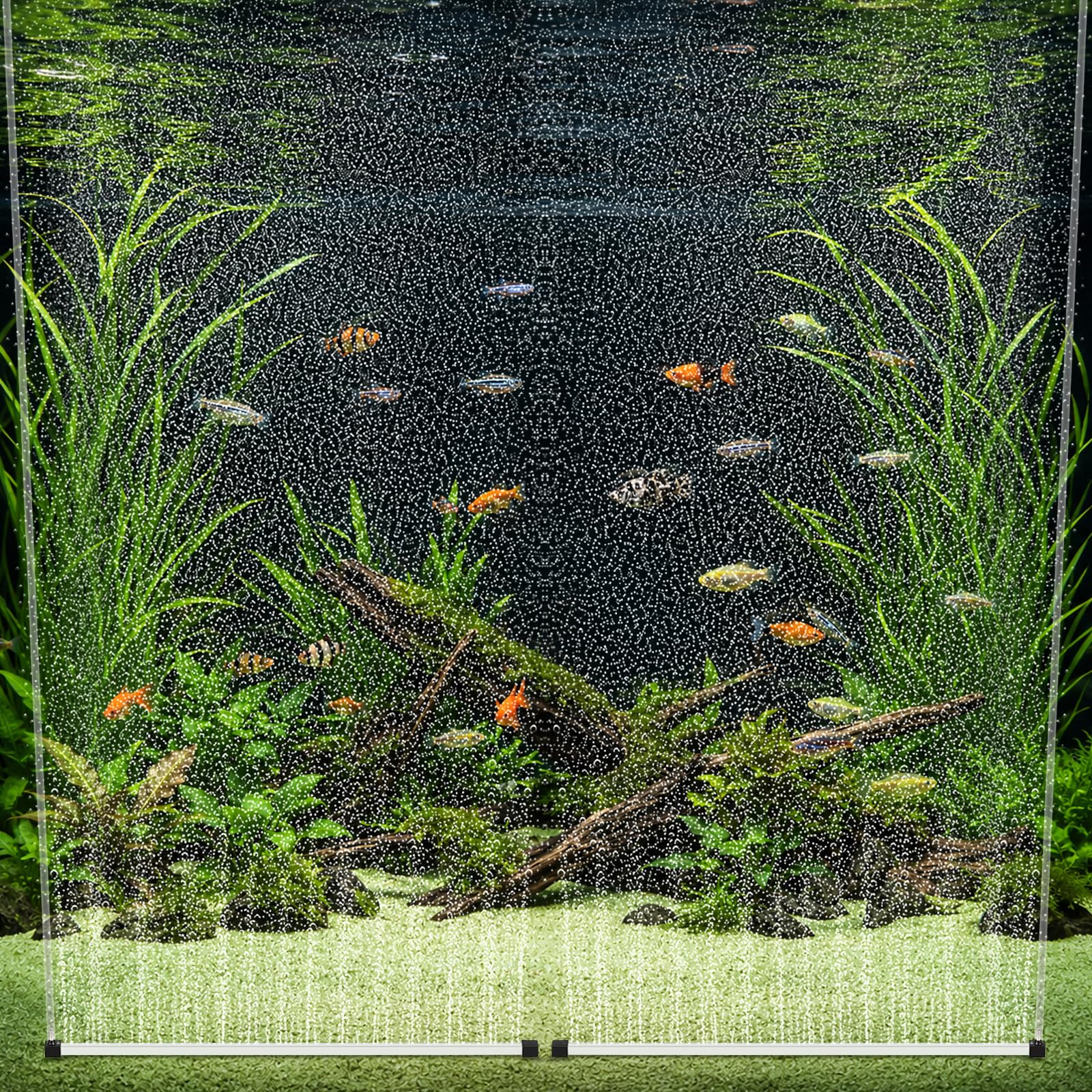 AXFEE Diffuseur Air Aquarium, 15-55cm Bulleur Aquarium Pierre à Air | 55cm Bubble d'aquarium Calme, Alliage d'aluminium,Long Strip Bar Pierre Diffuseur Air Aquarium pour Eau Douce,Eau Salée(2PCS)