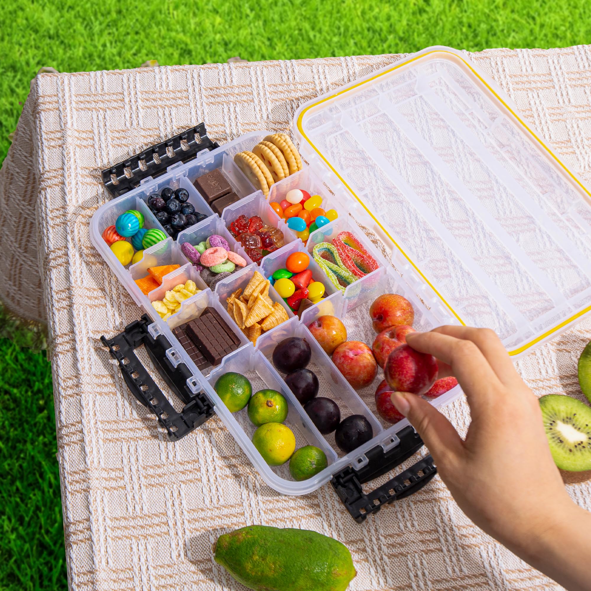 XUZC Charcuterie Safe,Waterproof Tackle Box for Snacks Keeps Snacks Fresh & Dry On The Go