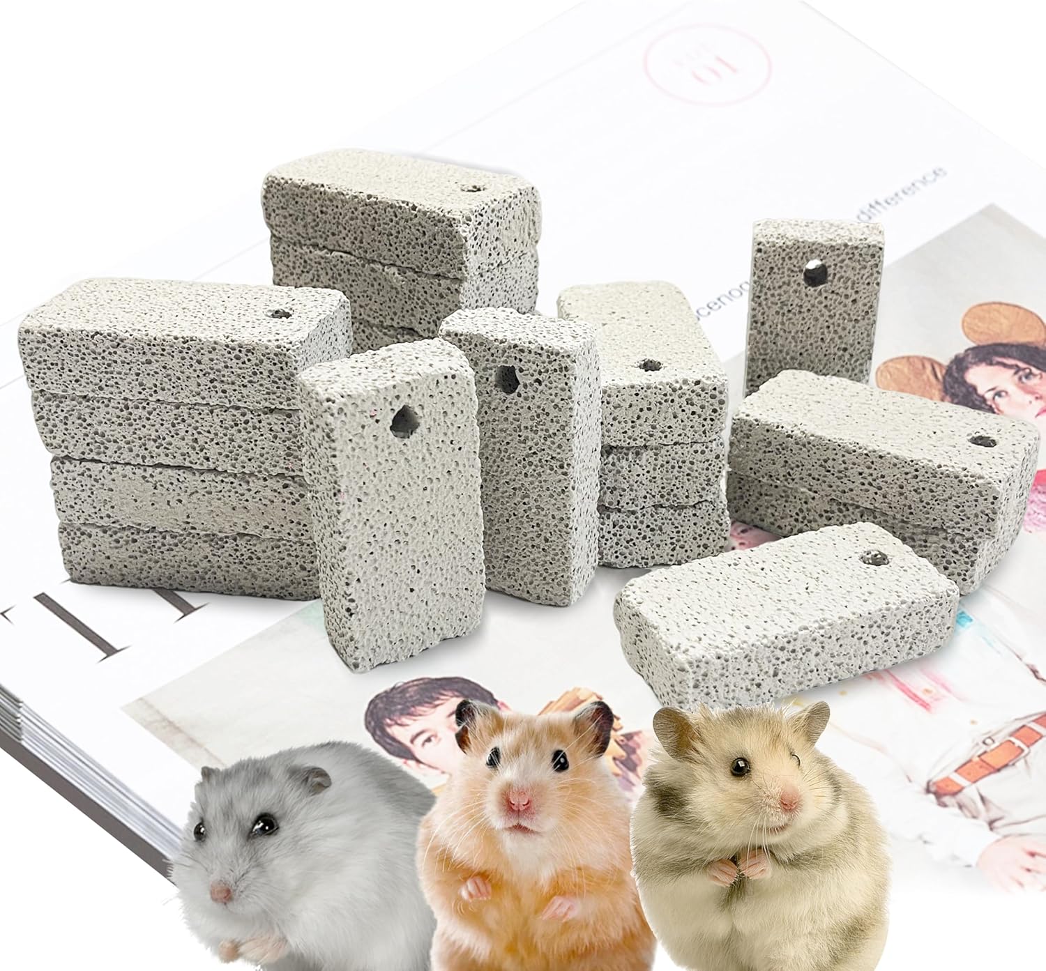 18 Pcs Small Animal Pet Lava Bites Chews Toy Mineral Calcium Stone Bunny Teeth Grinding Block for Hamster Chinchilla Rabbit Squirrel Rat Parrot Guinea Pig 18 Pcs Small Animal Pet Lava Bites Chews Toy Mineral Calcium Stone Bunny Teeth Grinding Block for Hamster Chinchilla Rabbit Squirrel Rat Parrot Guinea Pig