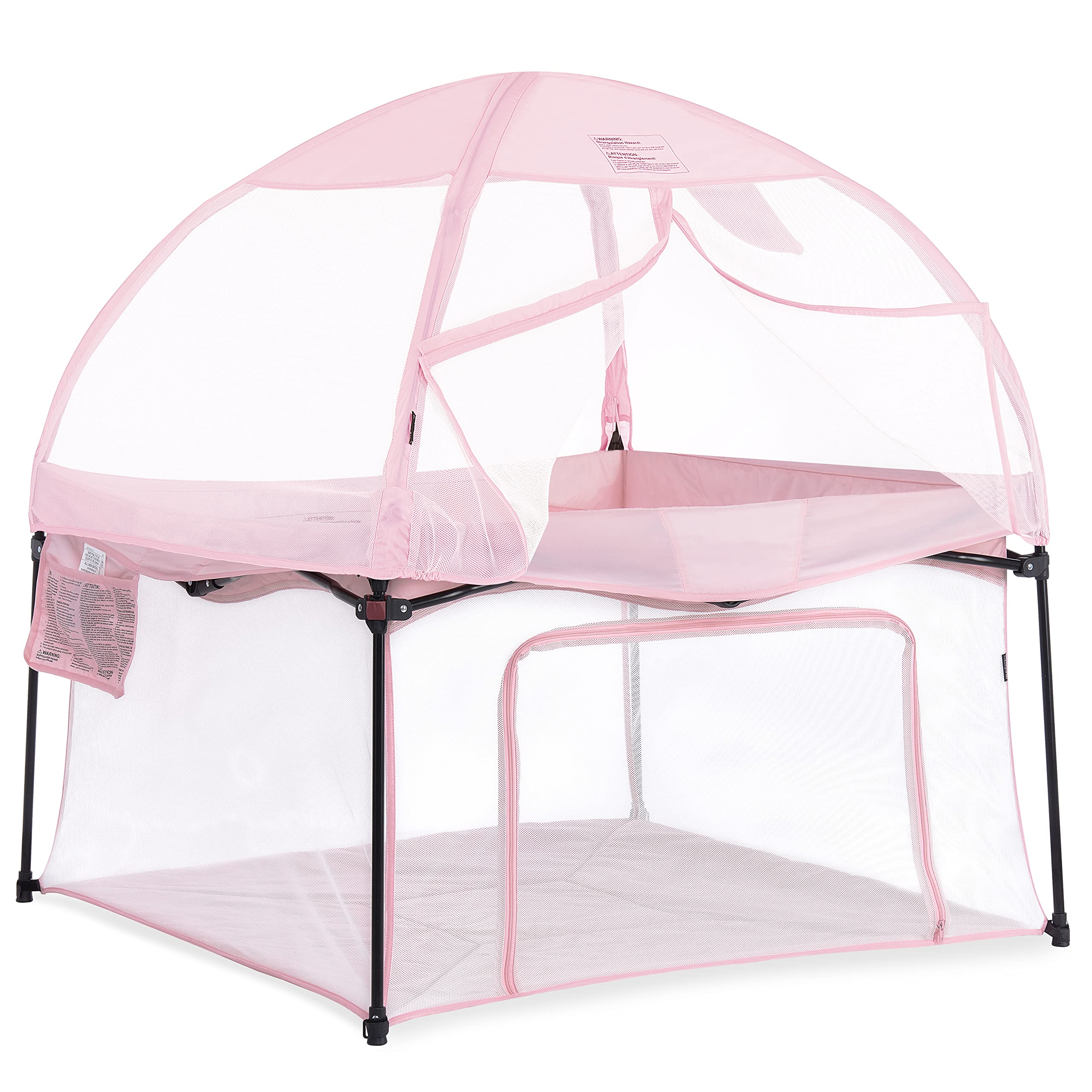 Photo 1 of Dream On Me Ziggy Square Playpen with Canopy | Baby Playpen | Portable and Lightweight | Playpen for Babies and Toddler | Pink