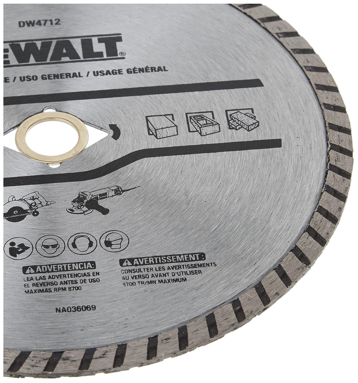 DEWALT Diamond Blade for Block and Brick, Dry/Wet Cutting, Continuous Rim, 7-Inch (DW4712)