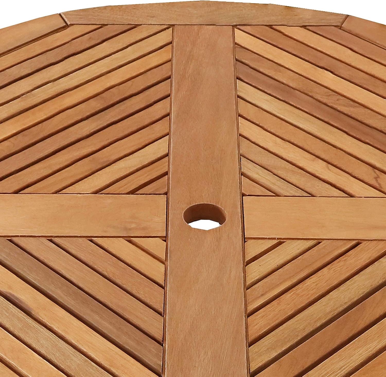 Sunnydaze Meranti Wood Outdoor Dining Table with Teak Oil Finish - Outside Wooden Furniture Patio, Deck, Porch, Balcony, Garden and Backyard Furniture - 42-Inch : Sunnydaze Decor: Patio, Lawn & Garden