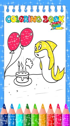 Glitter Coloring Book Baby Shark