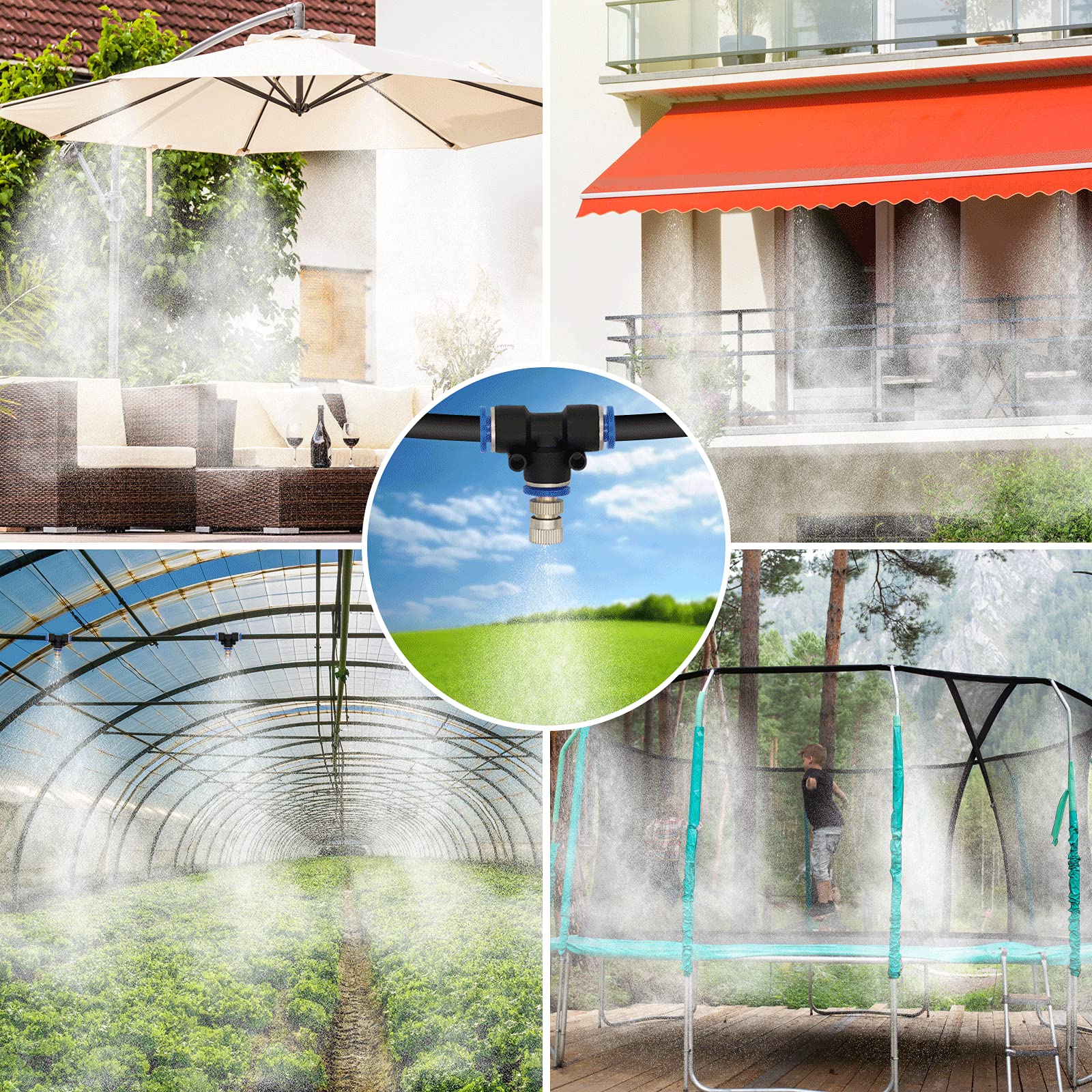 Sistema De Niebla Para Exteriores – Kit De Refrigeración Por Pulverización – Fácil Montaje Para Terraza O Jardín