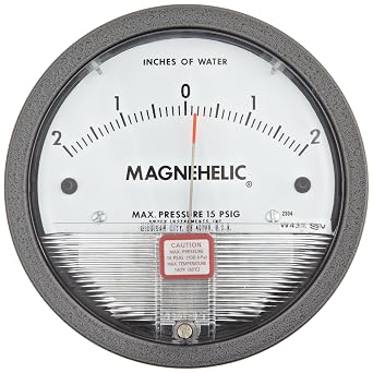 Dwyer Magnehelic Differential Pressure Gage, 2304, Zero Center Range 2-0-2" w.c.