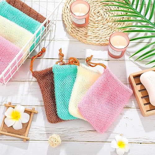 Miniatura 7 de Shappy 8 bolsas ahorradoras de jabón, bolsas de jabón exfoliante, bolsas de malla de jabón para ducha, soporte de jabón de ducha, red de espuma de