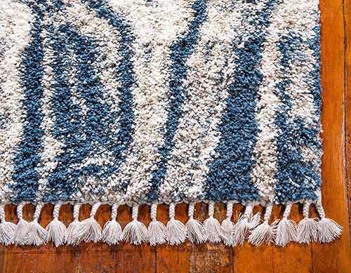 Miniatura 7 de Unique Loom Hygge Shag Collection - Alfombra de área - Valle (8 x 10 pies, rectangular, azulgris)