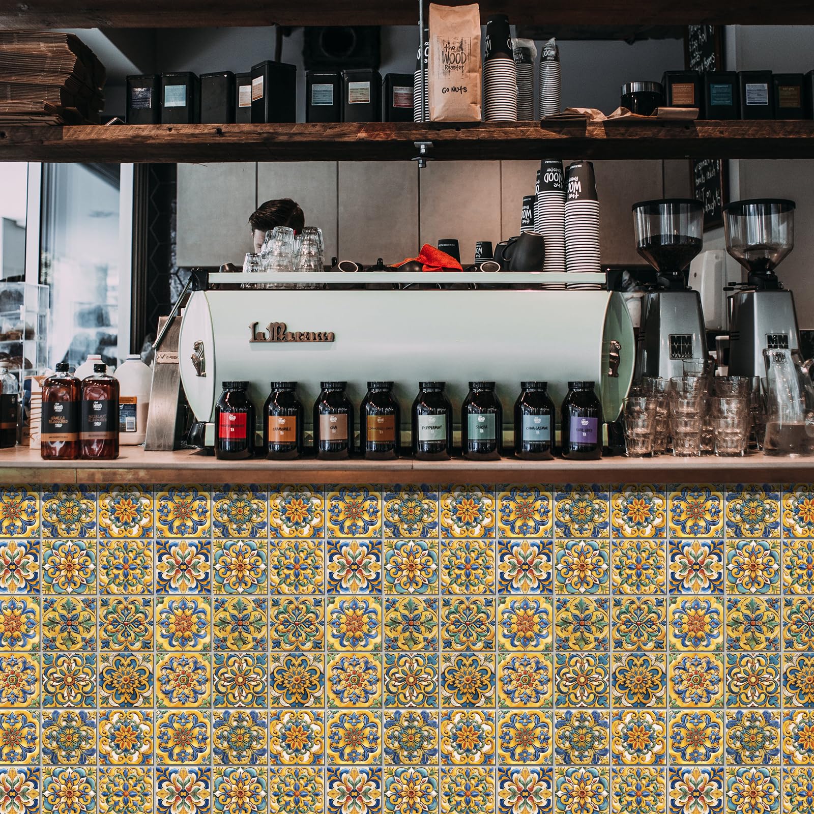 Peel And Stick Kitchen Backsplash Self Adhesive Waterproof Tile Stickers Retro Wall Decals For