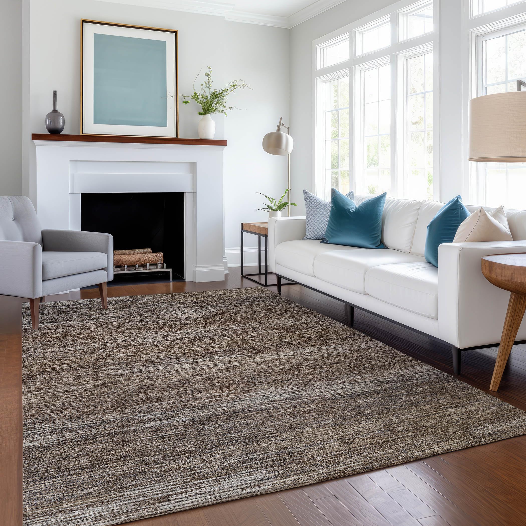 Addison Rugs Mayfield AMF32 Brown 3' x 5' Indoor Premium Machine Washable Rug, Silky Soft, Easy Clean, Non Shedding, Bedroom, Living Room, Dining Room