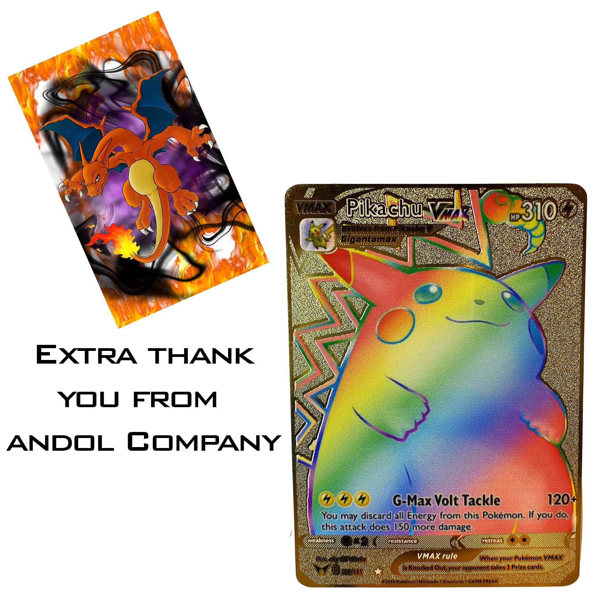 Andol Pikachu Vmax Vivid Voltage Pokemon Card Custom Rainbow Metal