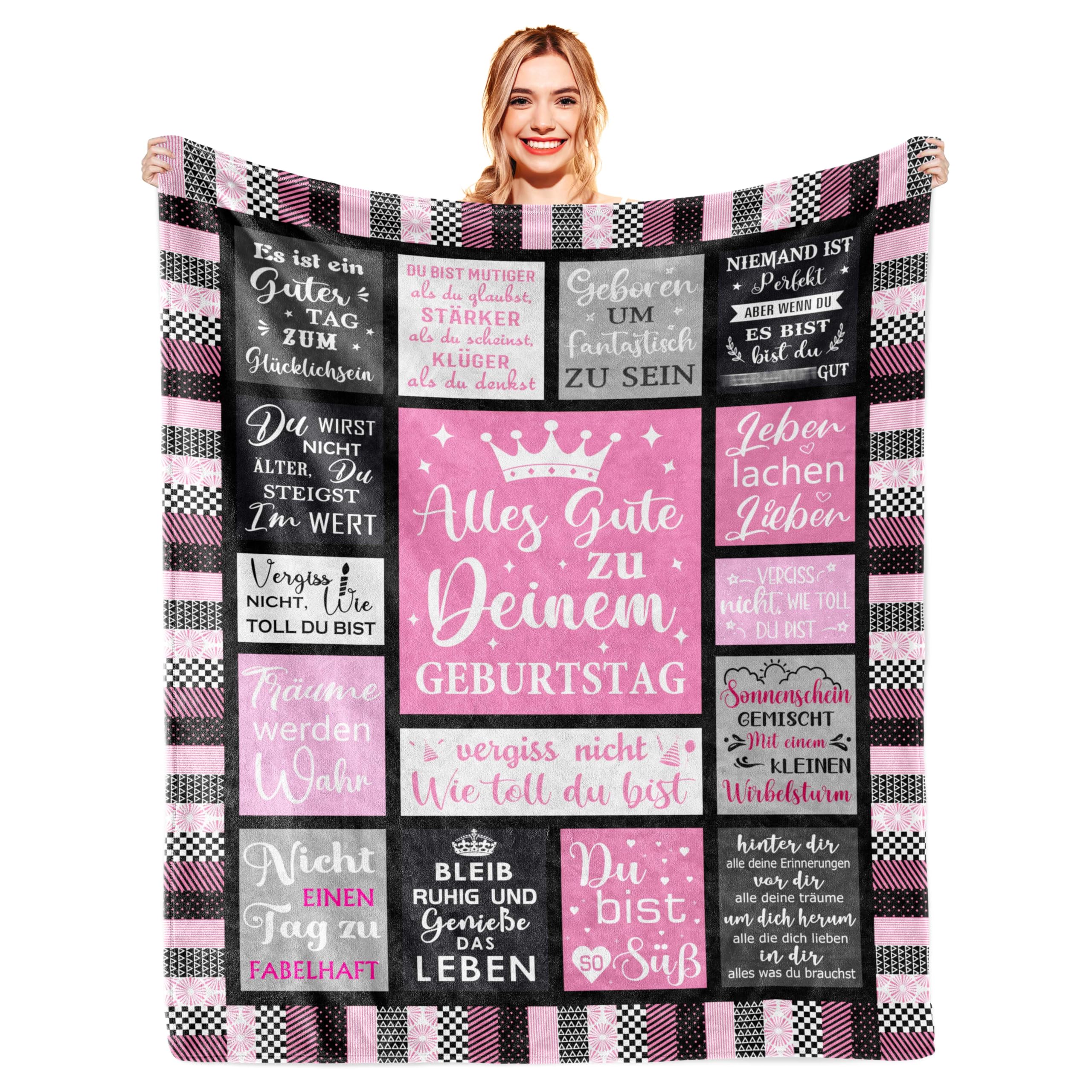 PRSTENLY Decke Als Geschenk Für Frauen - 150x130cm Weiche Flanelldecke Mit Spruch