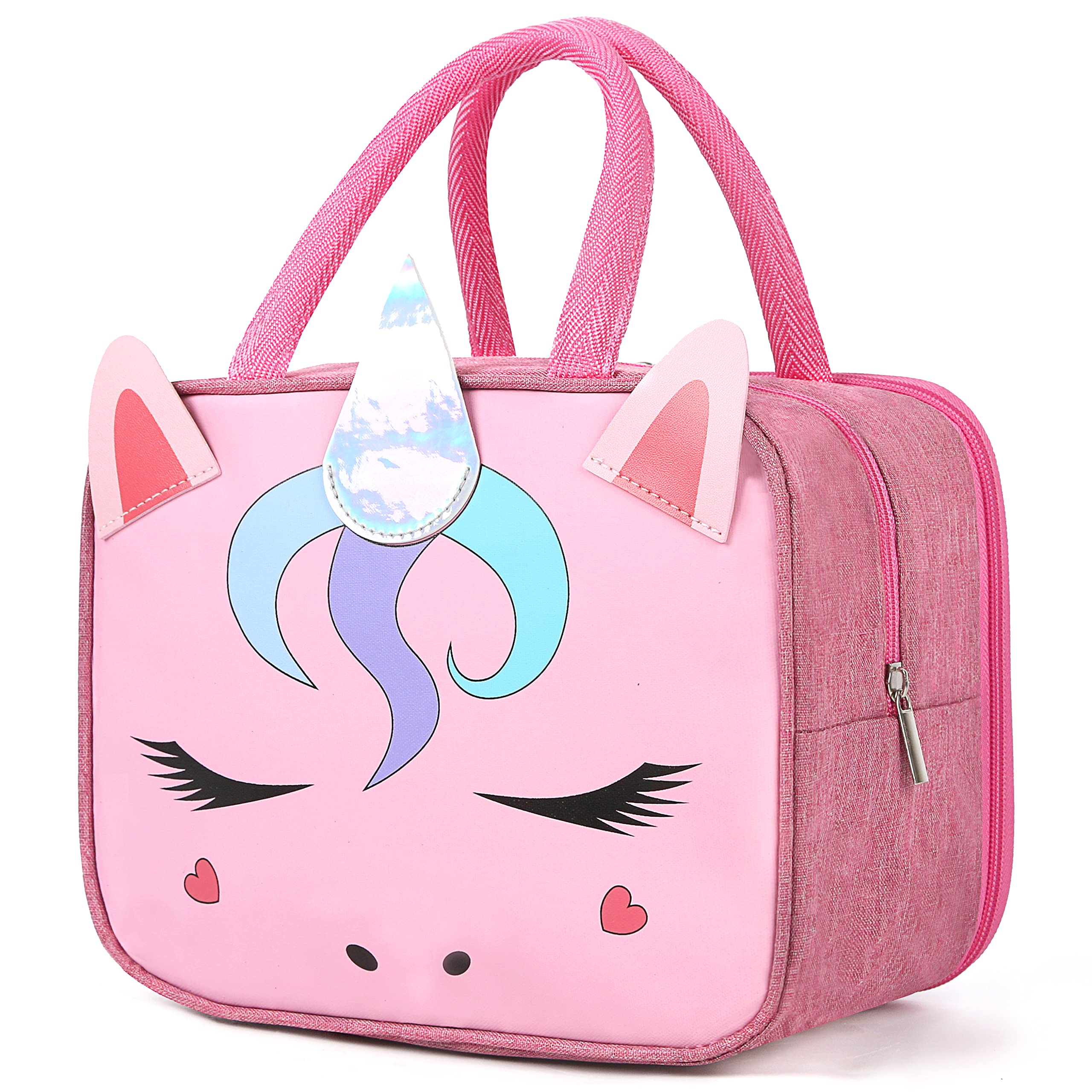 Giraffe Creation Insulated Lunch Box Bag for Kids, Reusable Durable Lightweight Lunch Bag for Girls Boys, Keep Food Cold/Warm, Unicorn