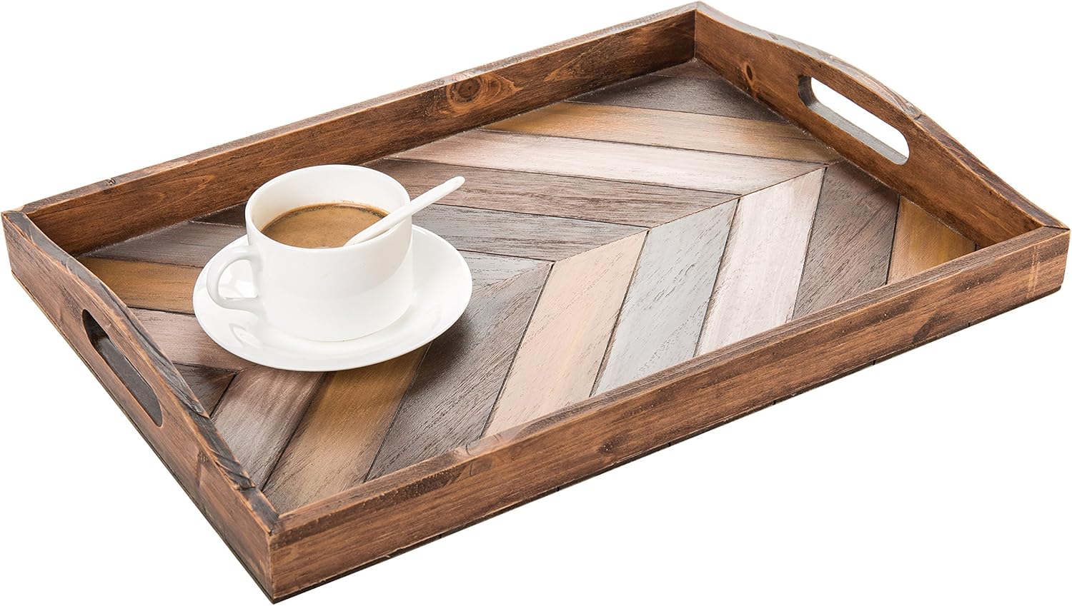 Black Friday ๐ฅ MyGift Rustic Chevron Stripe Pattern Rectangular Wood Breakfast Serving Tray/Decorative Coffee Table Tray with Cutout Handle - 16 x 12-Inch 80% Off Discount MyGift Rustic Chevron Stripe Pattern Rectangular Wood Breakfast Serving Tray/Decorative Coffee Table Tray with Cutout Handle - 16 x 12-Inch