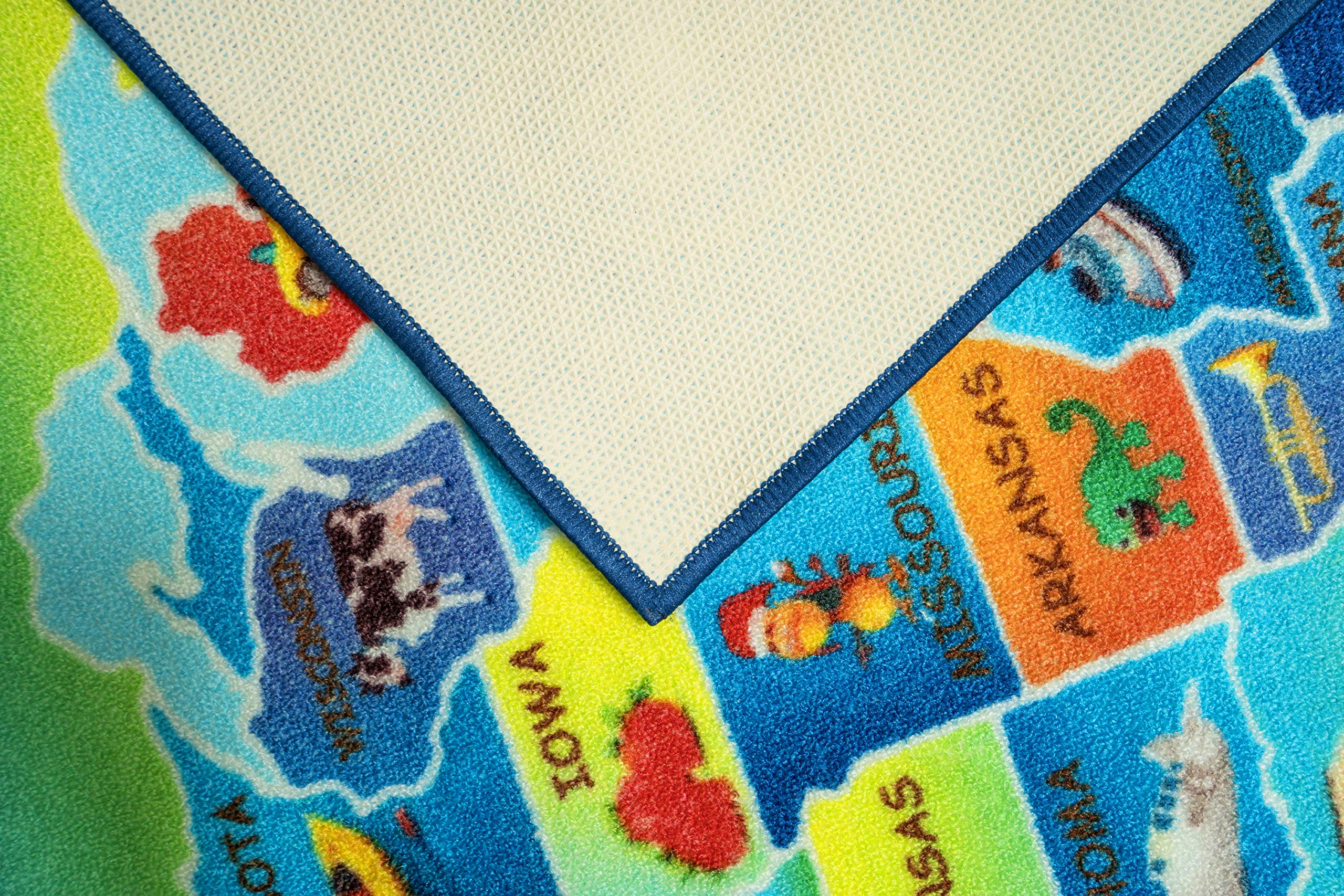 Furnish My place 756 World Map HD 3'3"x6'6" Mapa del mundo continente para la alfombra de área infantil, juego educativo, multicolor
