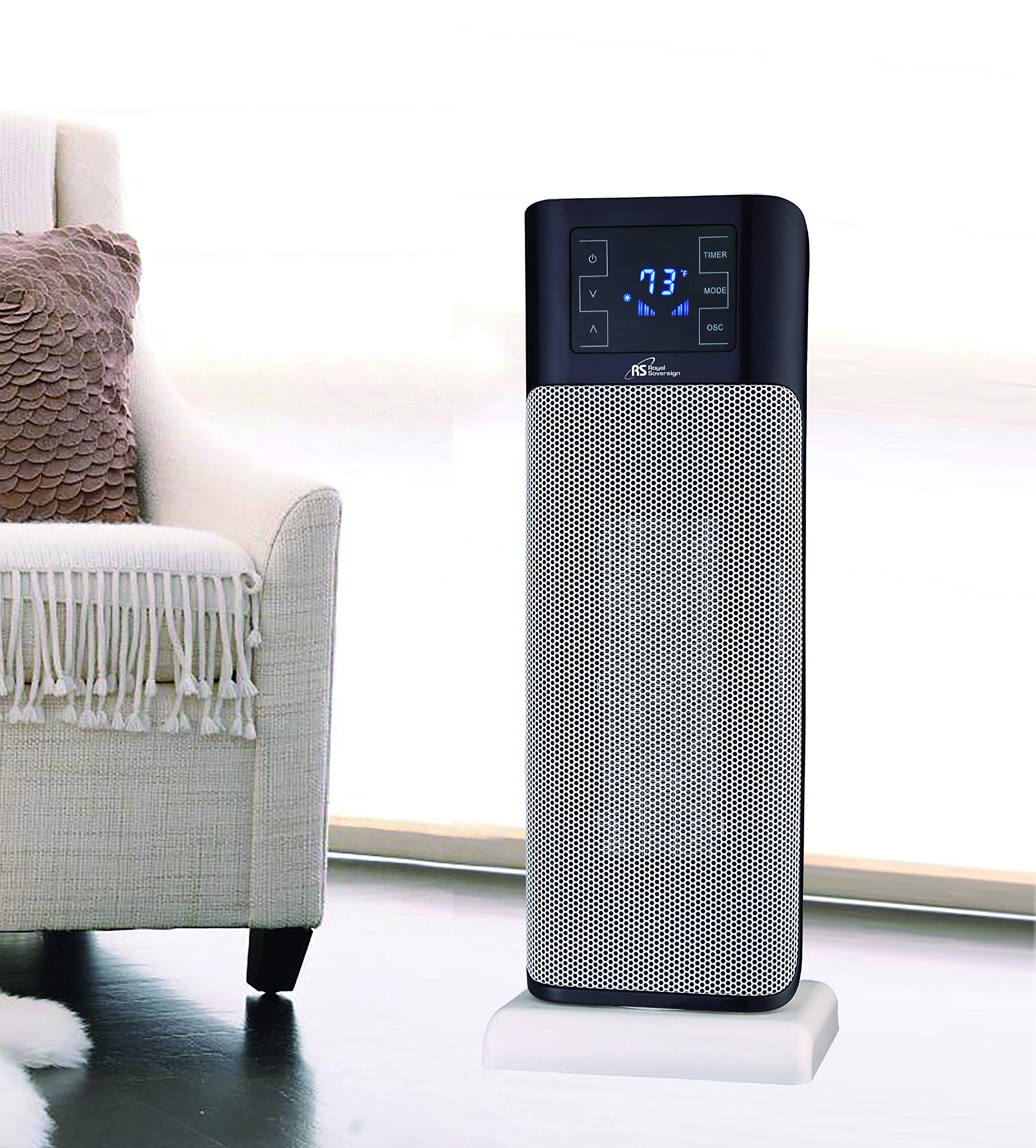 Amazon.com: Royal Sovereign 22” Digital Oscillating Ceramic Tower Heater  (HCE-220), White : Home u0026 Kitchen