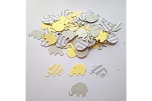 100 Elephant Baby Shower Yellow Chevron Elephant Yellow Gray Elephant Confetti Elephant...