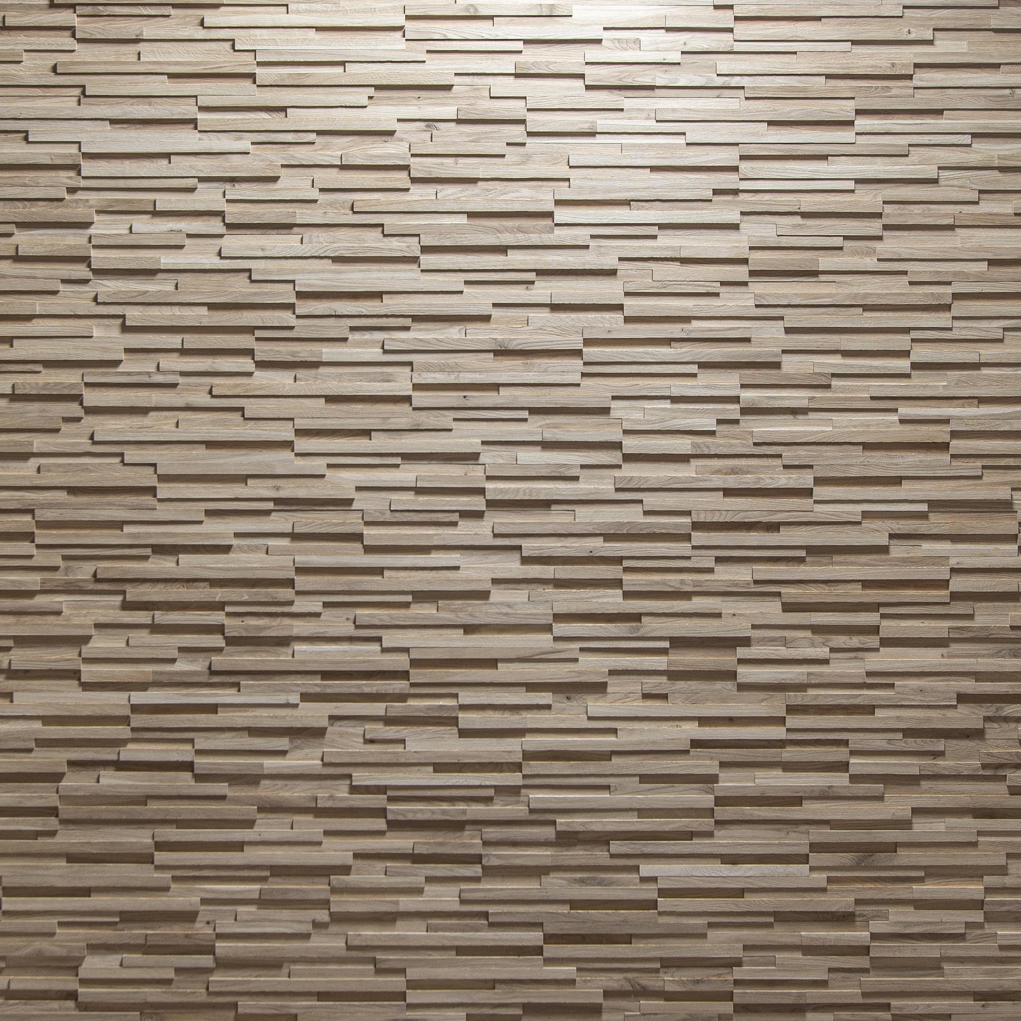 Drewniana okładzina ścienna o wyglądzie 3D, naturalne panele ścienne z drewna dębowego firmy Wooden Wall Design model Correctus (1 m2).