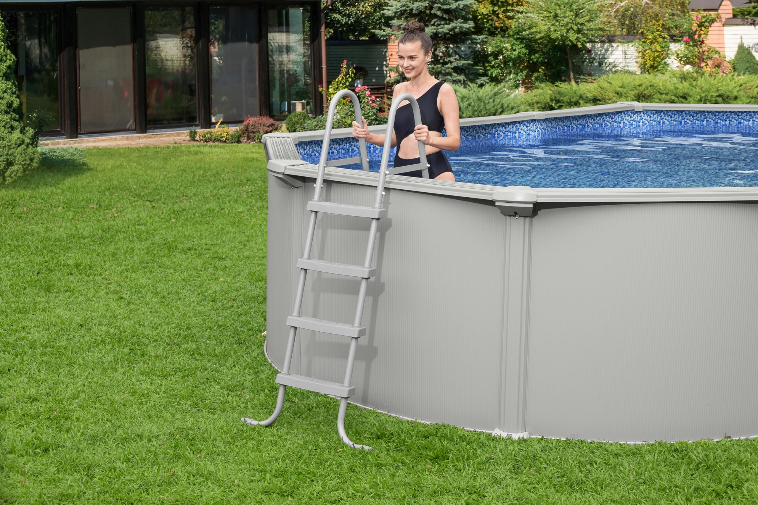 Bestway Hydrium 500 x 366 x 122 cm Ovaler Aufstellpool mit Stahlwand
